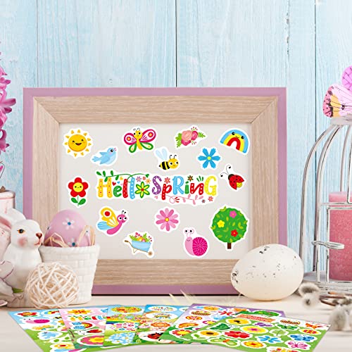 Joy Bang 404PCS Spring Stickers for Kids, 24 Sheets Garden Stickers Flower Stickers Nature Stickers Spring Stickers Crafts for School Classroom Teachers Childrens Spring Party Favors Supplies Gifts - style: Spring