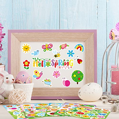 Joy Bang 404PCS Spring Stickers for Kids, 24 Sheets Garden Stickers Flower Stickers Nature Stickers Spring Stickers Crafts for School Classroom Teachers Childrens Spring Party Favors Supplies Gifts - style: Spring