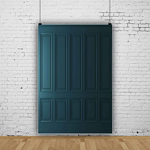 5x7ft Empty Room Backdrops for Photography Blue Minimalist Simple Fashion Interior Wall Classic Vintage Elegant European Photography Wedding Background Studio Props BJRLEM1108 - size: 5x7ft