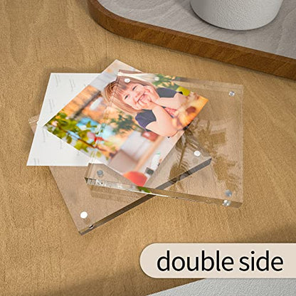Sezanrpt Clear Booth Photo Frame 5x5, Perspex Square Picture Frame, Acrylic Photo Frame for 5x5, 4x4, 3x3 Picture Display - size: 5'' X 5''