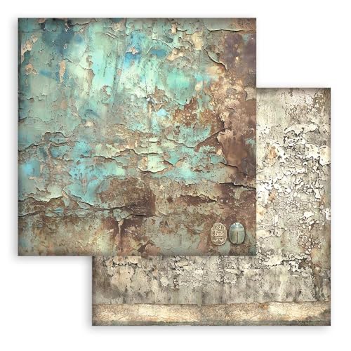 Stamperia - Scrapbook Paper Pad for Scrapbooking, Albums, Cards, Bullet Journals, and More, Acid Free, Double-Sided, Perfect for Crafts and Gifting (Land of Pharaohs Maxi Background) (30.5 x 30.5 cm)