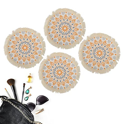 Boho Photography Prop Mat, Boho Decorative Mat with Exquisite Pattern and Tassel Design, Insulation Pad for Table Decoration, Photo Shoot Props for DIY Wax Melting and Styling