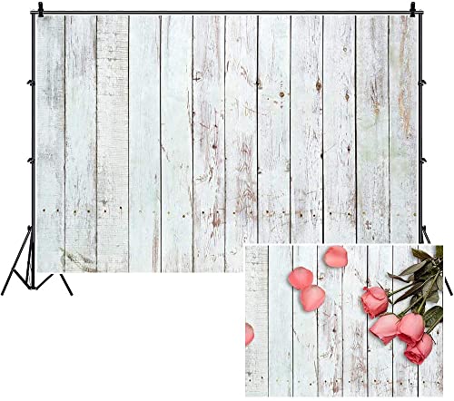 White Wood Photo Photography Backdrop,Yeele 12x8ft Vinyl Grey Wooden Floor Rustic Faux Wall Texture Background,Baby Shower Birthday Party Cake Table Decoration Banner Newborn Kids Portrait Photoshoot - size: 12x8ft