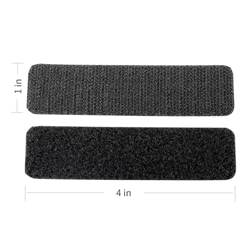 1x4 inch 20 Sets Hook and Loop Tape with Adhesive Strips ，Mounting Tape Heavy Duty Adhesion Picture Hanging Strips， for Home and Office Use,Black