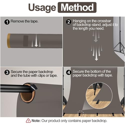 Emart Thunder Grey Paper Backdrops for Photoshoot, Photography Matte Seamless Roll Background 53" x 16" Long for Food, Product, Portrait Photo Shoot