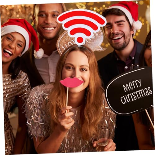 2Pcs Funny red heart headbands Set for Concerts, Halloween, Cosplay & Photo Props - Soft Stretchy Headbands - color: Wifi Headband 2