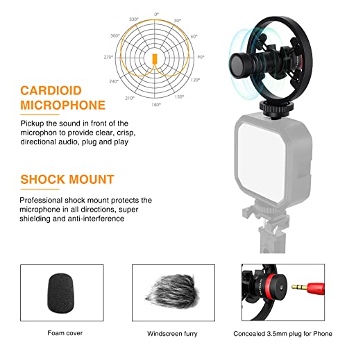 Vlogging Kit for iPhone/Android, Tripod for iPhone with Light, Wireless Microphones, Remote Control for TikTok, YouTube Starter Kit for Content Creator