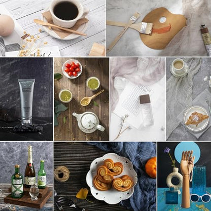 Photography Backdrops Product Photo Background：Small Product Photoshoot Paper kit for Food Jewelry Picture. (Textured 22X 34inch 7pcs/14-color) - color: Textured 7pcs/14color