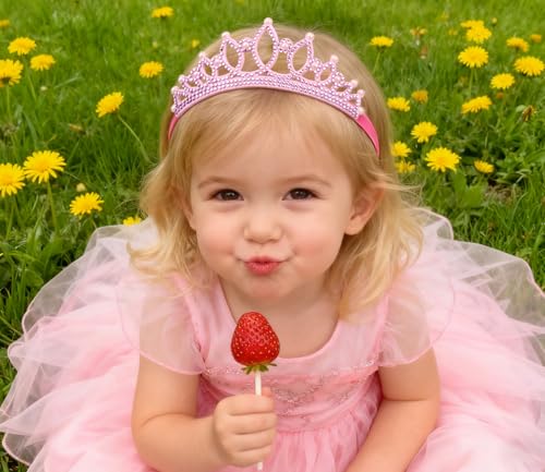 DANMY Baby Birthday Crown, Little Boys Girls Party hairband Princess Gold Tiara Photo Props Decorations Birthday