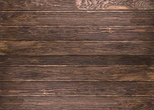 Wood Vinyl Backdrop Wooden Board Wall Portrait Photography Background Baby Shower Birthday Wedding Party Vintage Brown Wood Seamless Backdrop Photo Props 7x5FT - size: 7x5 FT