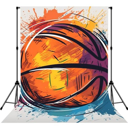Basketball Colorful Sketch Enjoyment Backdrop Background for Photography 5x7ft Photobooth Professional Photo Backdrop Curtains Video Photography Studio Photo Backgrounds Banner BoothScreen Parties - color: Basketball Colorful Sketch Enjoyment