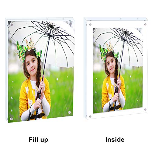 Premium Acrylic Photo Frame 4x6-5 Pack Gift Box Package, Clear Free Standing Desktop Magnetic Frame Double Sided Best Gift for Family, Perfect Decorate Birthday Wedding Party - size: 4x6"-5
