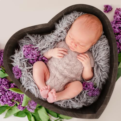 Heart Shaped Photography Props Baby Infant Photo Props Kids Baby Basket Kid Photo Posing Case Clothes Newborn Modeling Wood