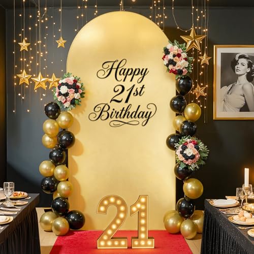 Gold Yellow Arch Cover 6.6ft Sequin Sparkly Arch Backdrop Cover Spandex Shimmer Balloon Arch Stand Cover for Birthday Party Wedding Baby Shower Photo Arches Background Decorations - color: Gold + Yellow, size: 6.6FT
