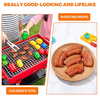 Vaguelly 5pcs Realistic Food Props Meat Model Simulation Bacon Toy Lifelike Decoration