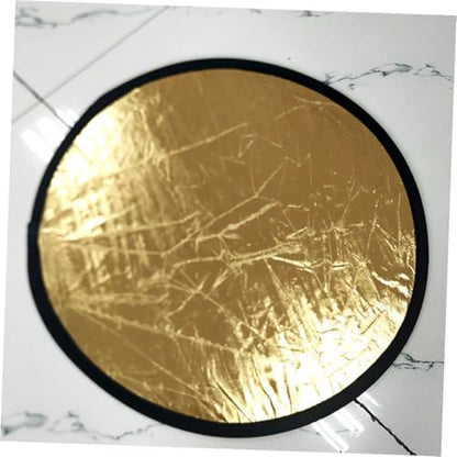 NUOBESTY 2pcs 30cm Photography Light Bounce Board 2-in-1 Gold Silver Collapsible Photo Reflector for Studio and Outdoor Shooting, Portable Lighting Accessories for Photographers