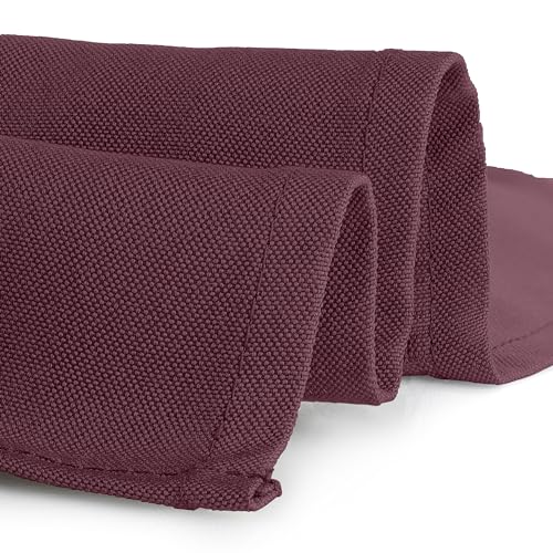 Gee Di Moda Cloth Napkins - 17 x 17 Inch Burgundy Dinner Napkins - Set of 12 Soft & Absorbent Washable Fabric Cloth Table Napkins with Hemmed Edges for Hotel Restaurant, Holiday Parties & Wedding - color: Burgundy