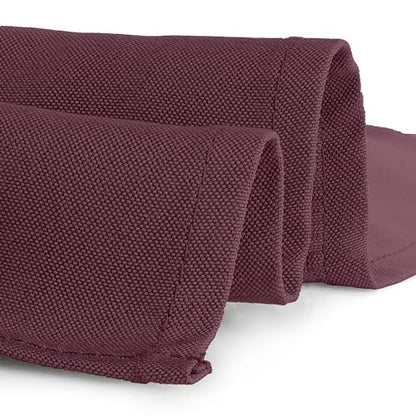 Gee Di Moda Cloth Napkins - 17 x 17 Inch Burgundy Dinner Napkins - Set of 12 Soft & Absorbent Washable Fabric Cloth Table Napkins with Hemmed Edges for Hotel Restaurant, Holiday Parties & Wedding - color: Burgundy