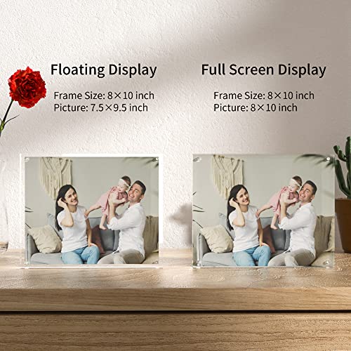 Sezanrpt Acrylic Picture Frames 8x10 Inches, Photo Frame for Love Memories, Family Happiness, Pet Pictures, Stamps Collection, Cash, Specimen Display, Two 8x10 Acrylic Block in 12mm + 12mm - size: 8'' x 10''