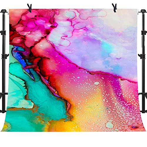 Colorful Watercolor Painting Backdrop Art Paint Photo Backdrop Vinyl 10x10ft Pink Green Purple Marble Texure Photography Backdrop Paint Event Party Backdrop Photo Studio Props BJLSPH1713 - size: 10x10ft