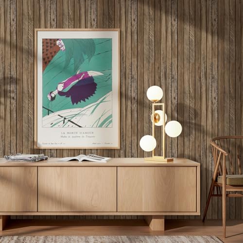 Commomy Faux Wood Slat 3D Wall Panels - 12 pcs of 22.8" x 11.8" - Thin UrltraLight PVC Peel and Stick Tile Wood Textured Printable for Kitchen,Bedroom, Living Room,TV Background（Covers 22.48 sq.ft）