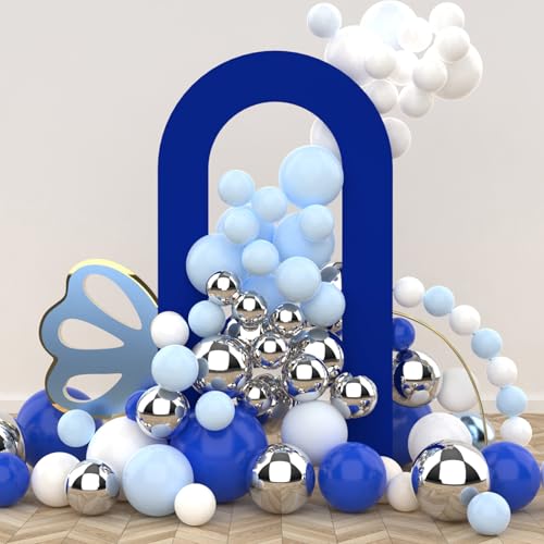LEBENGURU Upgraded 7.2FT Open Arch Backdrop Cover, Royal Blue Spandex Fitted Round Top Wedding Arches, Double-Sided U-Shaped Arch Chiara Stand Covers for Birthday Party Baby Shower Balloon Décor - color: Royal Blue