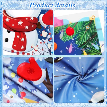 HOWAF Winter Snowman Photography Backdrop Banner, Snowman Penguin Face in Hole Props, Funny Christmas Photo Prop Background Banner for Xmas Holiday Party Decorations