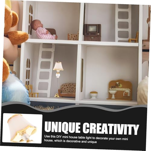 Scale Miniature Bedside Light for Dollhouse Decoration Warm Glow Table Lamp Prop for Mini Scene Styling and Interior Accent