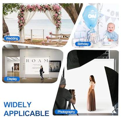 EMART 8.5 * 10ft Pipe and Drape Backdrop Stand KIt, Adjustable Heavy Duty Photo Background Stand Back Drop for Birthday Party Wedding Christmas Decorations