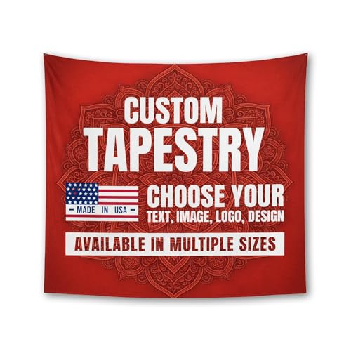Custom Tapestry by BCB Print - Personalized Wall Hanging Decor with Your Photo, Text or Logo | HD Print Fabric Banner for Home & Events | Fast Delivery | Made in USA | Multiple Sizes - color: Tapestry