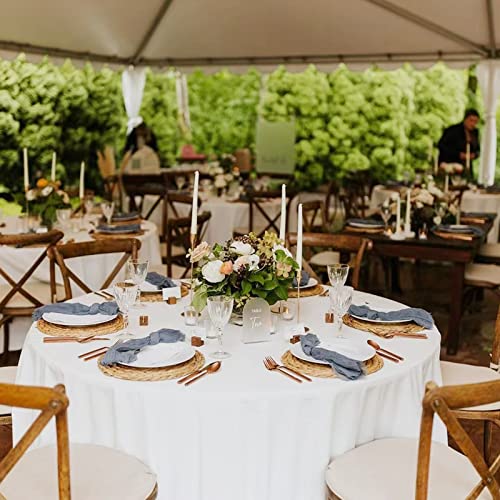Gauze Cheesecloth Napkins Set of 24, 20 x 20 Inch Rustic Boho Dinner Napkins Wrinkled Rustic Linen Napkins for Wedding,Dinner,Family Everyday Use/Parties(Dusty Blue) - color: Dusty Blue, size: 20" x 20" (Set of 24)