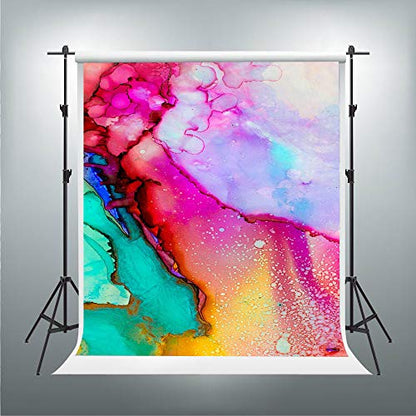 Colorful Watercolor Painting Backdrops Art Paint Photography Backgrounds Vinyl 5x7ft 80's 90's Theme Birthday Party Backdrop Photo Studio Props PHMOJEN WQPH401 - size: 5x7ft
