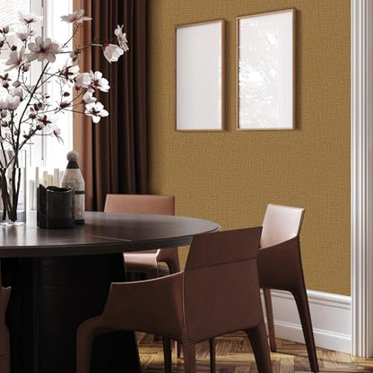 WADILE Grasscloth Peel and Stick Wallpaper 15.7in x 78.7in, Textured Contact Paper for Cabinets, Faux Linen Wall Paper Pull and Stick, Fabric Vinyl Wallpaper Self Adhesive Coffee - color: Coffee, size: 15.7" x 78.7"
