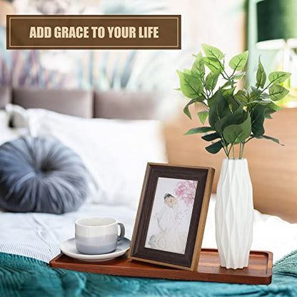 Skylety 15 Pack Solid Wood Serving Tray Large Acacia Party Server Platter Rectangular Charcuterie Board with Grooved Handle for Home kitchen Cheese Appetizer Farmhouse Table Supplies (16.7 x 6.4 Inch) - size: 16.7 x 6.4 Inch