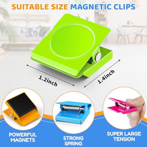 Grtard 12Pack Magnetic Clips Heavy Duty, Colorful Magnet Clips for Fridge, Refrigerator Magnets, Strong Magnetic Clip,Scratch Free Magnets with Clip for Refrigerator, Whiteboard, Cruise, Locker - color: Colors, size: 12 pack