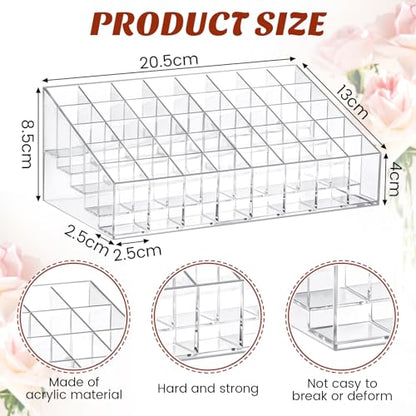 Macarrie 4 Pieces Lipstick Holder Organizer Acrylic Lipstick Makeup Organizer Case Display Stand Storage Box for Lipsticks Lipgloss Brushes Cosmetics (40 Slot) - size: 40 Slot