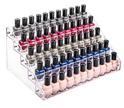 Nail Polish Organizer, 5 Layers Acrylic Display Rack, Cosmetics Storage, Unisex - style: 5 Layers