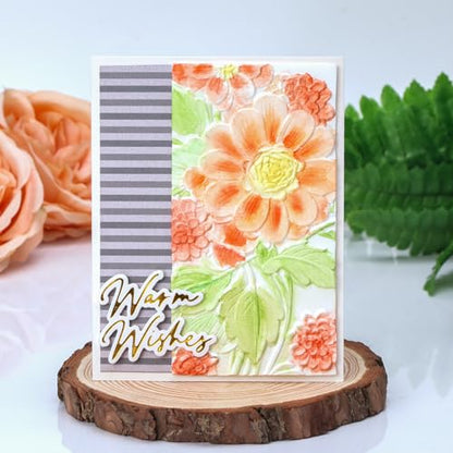 Briartw Blooming Flowers Texture Template 3D Embossing Folder for Card Making Adding Textured Detail to Paper Crafting 6.3x4.5inch Clear Texture Plate Perfect for Heavyweight Cardstock (≥250gsm/92lb) - color: Blooming Flowers B