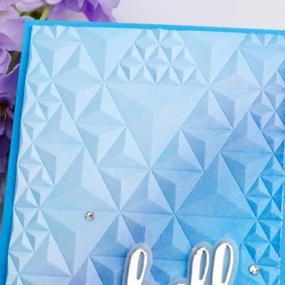 Briartw 3D Embossing Folder for Card Making Adding Textured Detail to Paper Crafting 6.3x4.5inch Clear Texture Plate Perfect for Heavyweight Cardstock (≥250gsm/92lb),Triangle Art Texture Template - color: Triangle Art
