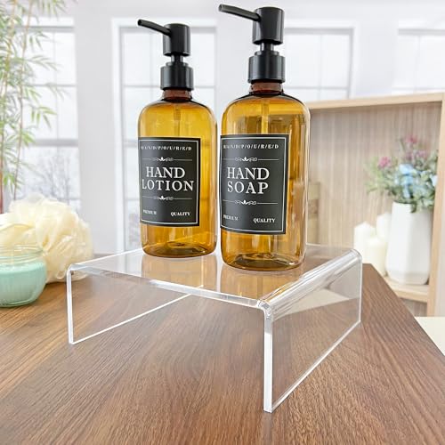 Plymor Clear Acrylic Short Square Display Riser, 3" H x 8" W x 8" D (1/4" thick), Pack of 2 - size: 3" x 8" x 8"