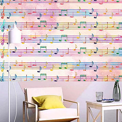 7x5FT Pink Theme Music Notes Backdrop Colourful Music Notation Photography Background for Newborn Girl Baby Shower 1st Birthday Senior Pictures Party Decorations Photo Booth Props Supplies - size: 7x5ft