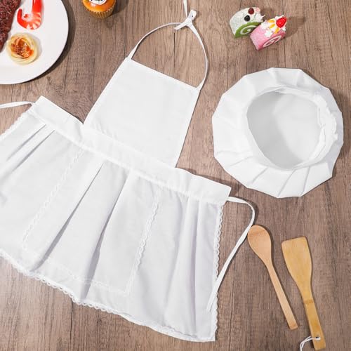 2PCS Baby Chef Outfit Set, Baby Apron and Chef Hat for Newborn Photography Props, Toddler Cook Role Play, Cute Baking Costume for Infants Photography, Babies Bakery Theme Party, 6-24 Months