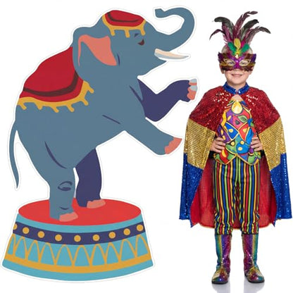 Colingmill Carnival Circus Party Decoration 3ft Circus Theme Birthday Party Supplies Elephant Show Cardboard Cutout Standup Photo Booth Backdrop Props Life Size for Birthday Carnival Weddings - style: Elephant Show