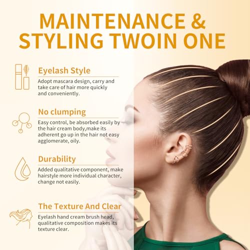 FUNAN Hair Finishing Stick, Flyaway Feel Stick Hair, Small Broken Hairs Finishing Cream, Non-Greasy and Non-Sticky Black（Pack of 4） - size: 0.5 Ounce (Pack of 4)