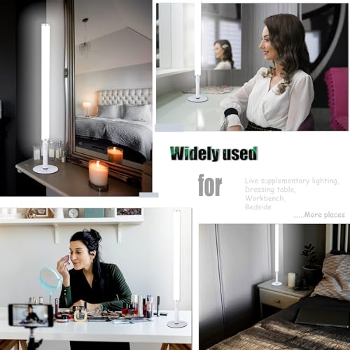 LED Vanity Lights for Mirror, Ultra bright/RA90/6000K/Remote Dimming Makeup Lights, Height Adjustable 12V/18W Fill Light for Mirror, for Make up, Photography, Video Recording Conference Lighting