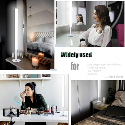 LED Vanity Lights for Mirror, Ultra bright/RA90/6000K/Remote Dimming Makeup Lights, Height Adjustable 12V/18W Fill Light for Mirror, for Make up, Photography, Video Recording Conference Lighting