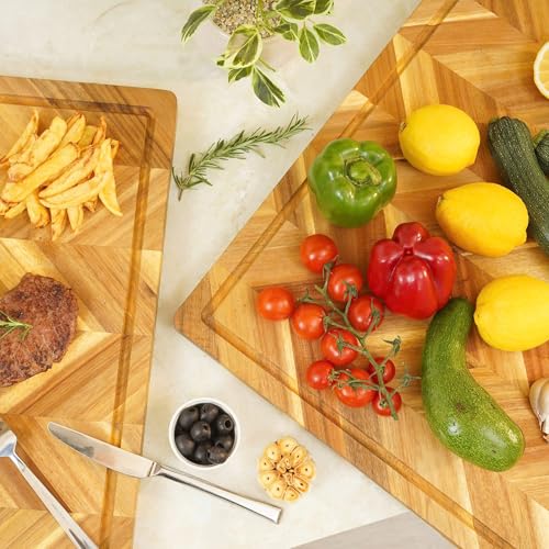 Howizz Acacia Wood Large Cutting Board, Herringbone Acacia Cutting Board - 24"x18"x1" - color: 5-Herringbone, size: 24"L x 18"W