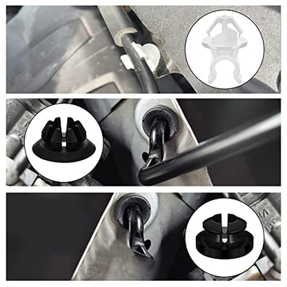 ASUBHA 30 PCS Hood Prop Rod Holder, Hood Clips, Hood Rod Clip, Car Hood Rod Grommet Clips for Most Cars Bracket Decorative Clip Compatible with 91503-SS0-003, for Most Car Automobile, Black White