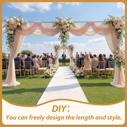 Novabright 10x20ft Backdrop Stand Heavy Duty Pipe and Drape Backdrop Stand for Wedding and Ceremonies, Adjustable Pipe Kit Curtain Frame for Wedding Party Celebration Photography Stage(Gold)