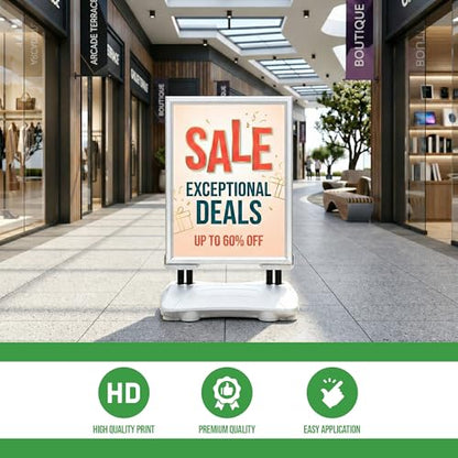 Custom Weighted Sidewalk Sign Display by BCB Print – 23x33 Outdoor Sign Holder with Custom Print | Heavy Duty Advertising Stand for Business, Storefront Use | Made in USA - color: Pavement Curb Sidewalk Sign